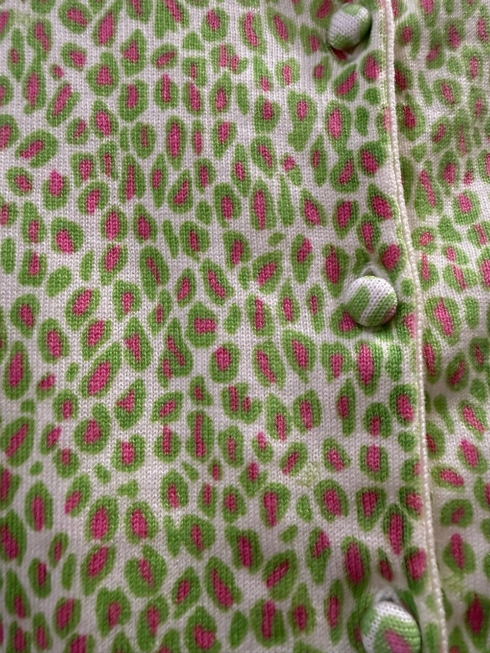 Lilly Pulitzer Leopard Spotted Sweater Cardigan Cropped 3/4 Sleeves Size Medium - Picture 4 of 14